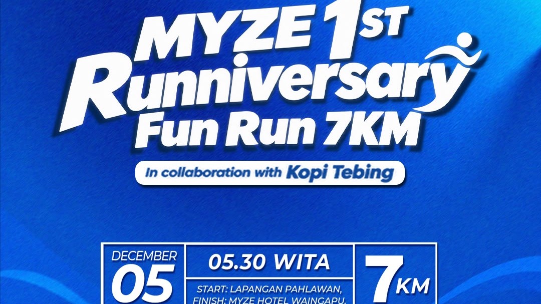 Rayakan Setahun MYZE Hotel Waingapu, Fun Run 7K Siapkan Hadiah Emas, Handphone hingga Sepeda Listrik